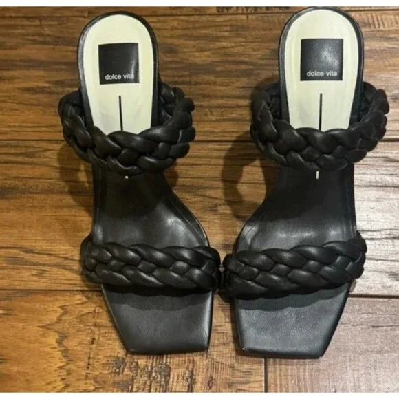 Dolce Vita Women's Paily Stella Heel Size 7.5 Black Braided - Picture 6 of 9